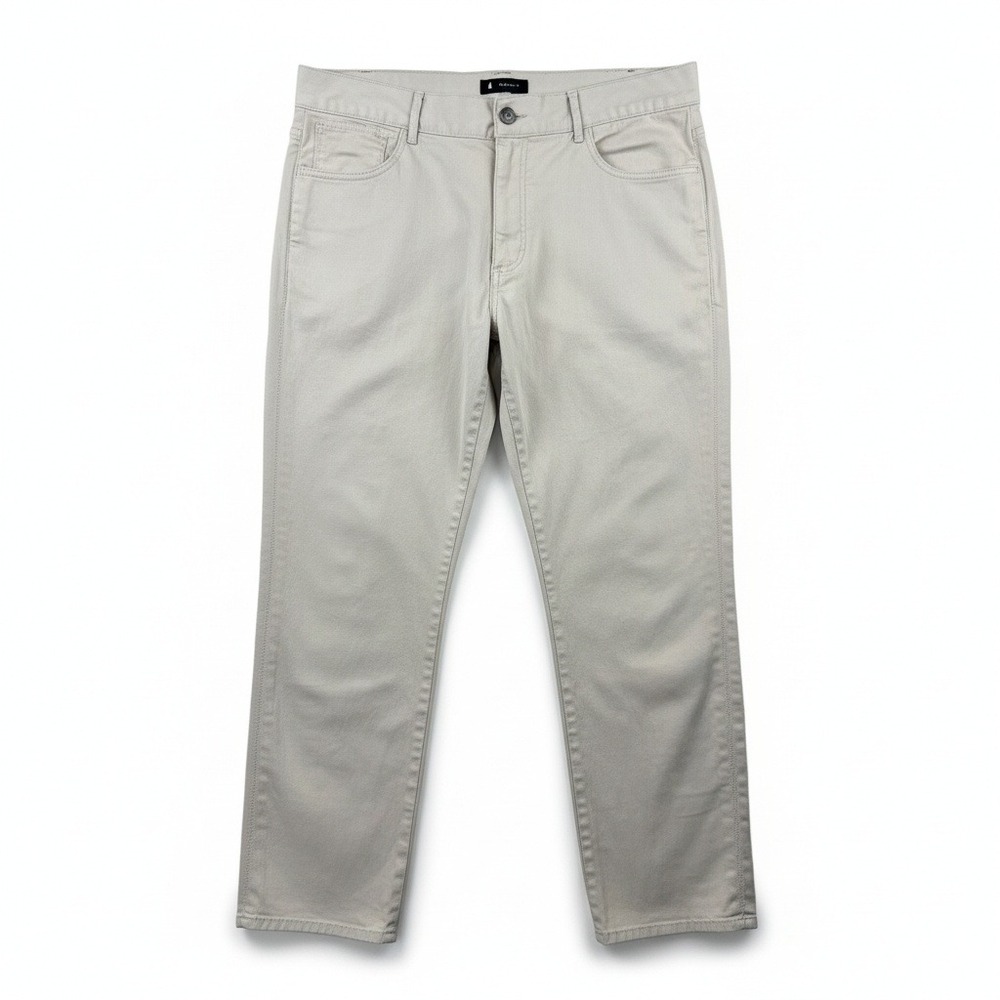 johnnie O‎ Men Pants Chino 35x30 Cream Ivory Cotton Spandex Straight Leg